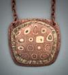 Bronze/copper/steel Mokume Gane pendant 1.50” high x  1.25" wide  on a 19” copper cable chain.  $155