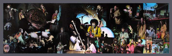 Monterey Pop Festival Mural Installation at the Los Angeles Free Clinic – 5 ft. x 15 ft. by Jill Gibson 1992 ©