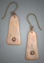 L= 2� (including ear wire)   W= 5/8�  Hand-sculpted Bronze Earrings with inlayed Steel sunrays